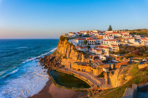 Azenhas do Mar, typical village on top of oceanic cliffs in Portuga